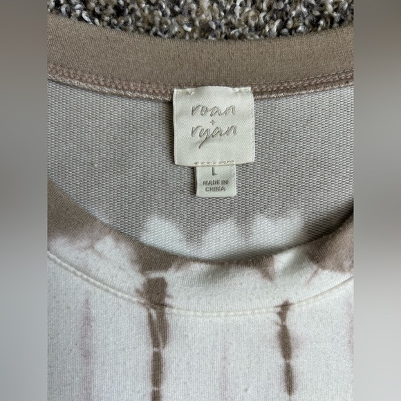 Roan + Ryan tan and white tie-dyed casual comfort midi size large - Picture 6 of 11